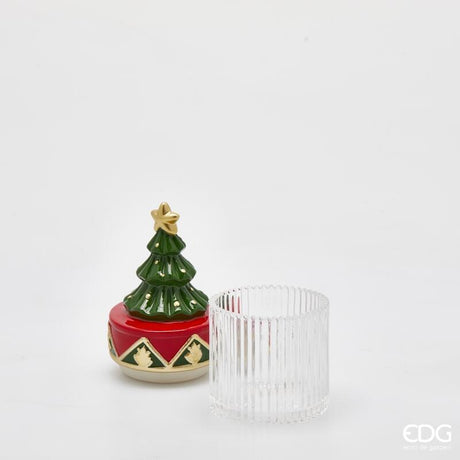 edg enzo de gasperi edg enzo de gasperi contenitore pino natale h 25 cm d 11 cm green red ean 8059824539632