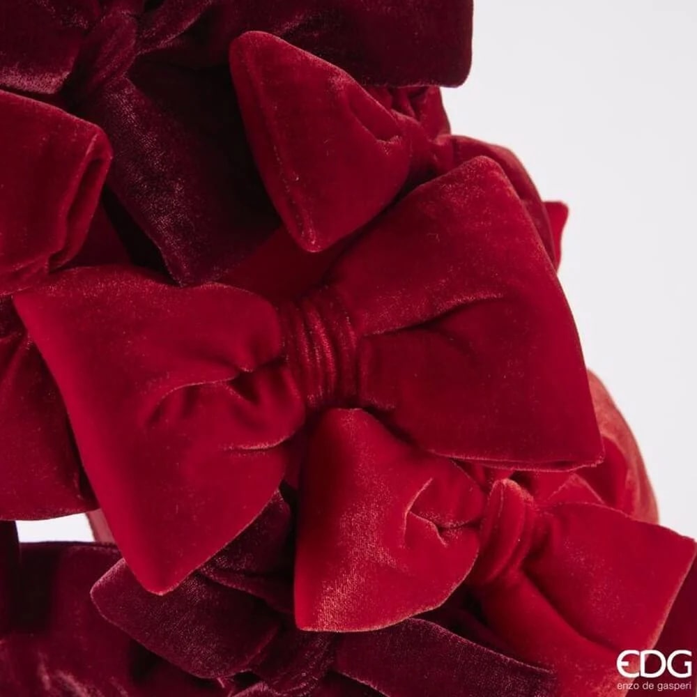 edg enzo de gasperi edg enzo de gasperi decoro corona d 76 cm fiocchi ghirlanda natalizia velluto rosso ean 8059824507068