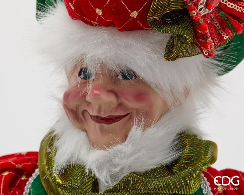 edg enzo de gasperi edg enzo de gasperi decoro elfo natale h 90 cm green red ean 8059824567253