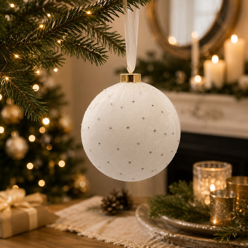 edg enzo de gasperi edg enzo de gasperi palla di natale con brillanti 10 cm avorio addobbo per albero di natale ean 8059824727831