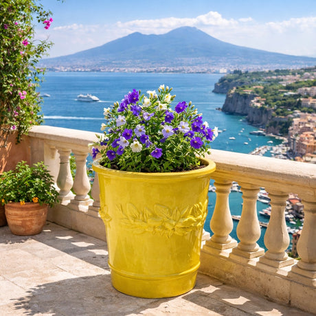 edg enzo de gasperi edg enzo de gasperi set 3 pz vaso atlas limoni svasato h 47 cm h 36 cm h 29 cm waterproof giallo ean 8059824506931