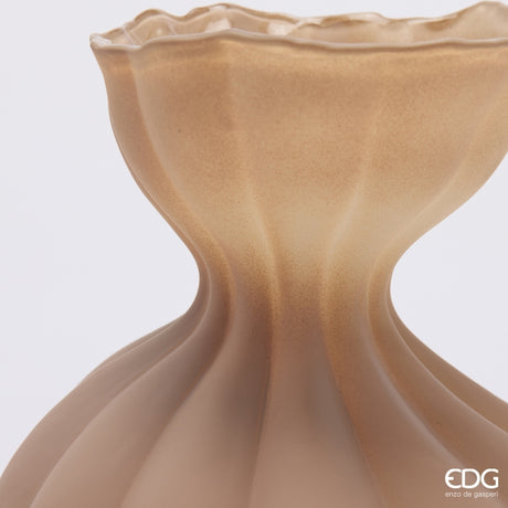 edg enzo de gasperi edg enzo de gasperi vaso flow sinuoso h 30 cm d 195 cm waterproof vetro marrone chiaro ean 8059824597021