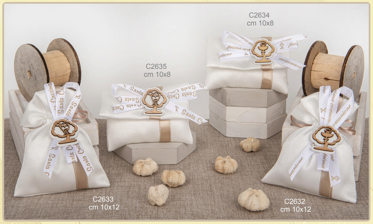 etm etm busta portaconfetti nastro comunione 10 x 8 cm beige 12 pz ean 8057500589209