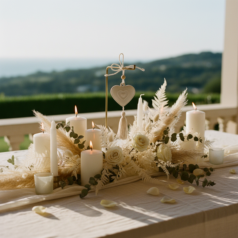 Gesso cuore Etm centrotavola matrimonio