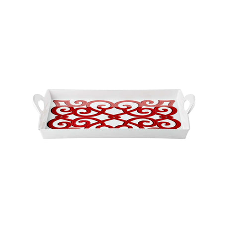 guzzini guzzini vassoio rettangolare natalizio harmonia melamina san con manici 335 x 54 cm table decor bianco rosso ean 8008392412601