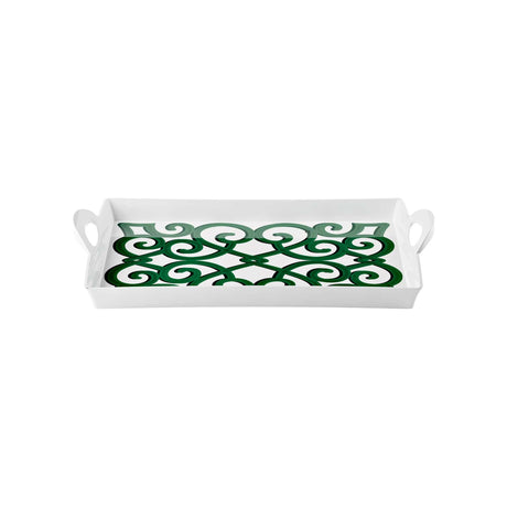 guzzini guzzini vassoio rettangolare natalizio harmonia melamina san con manici 335 x 54 cm table decor bianco verde ean 8008392412625