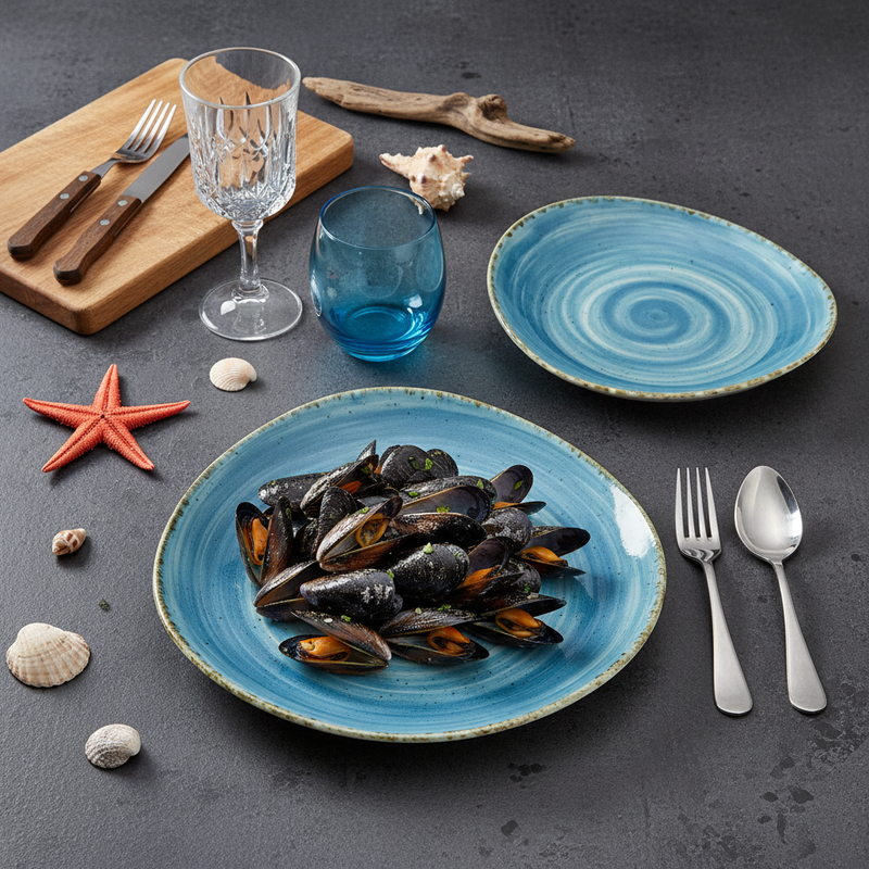 Kaleidos piatto multiuso 22x20 cm azzurro anice gres porcellanato ean 8053504692020