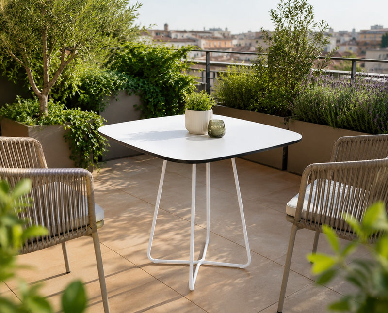 larcolaio larcolaio base tavolo aries bianco acciaio h73 cm