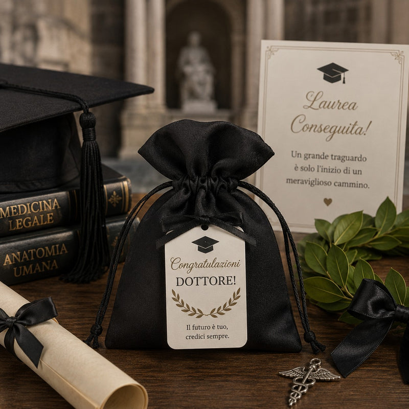 larcolaio larcolaio sacchetto raso 9x12 cm portacanfetti nero bomboniera elegante 12 pz ean 8054751444424