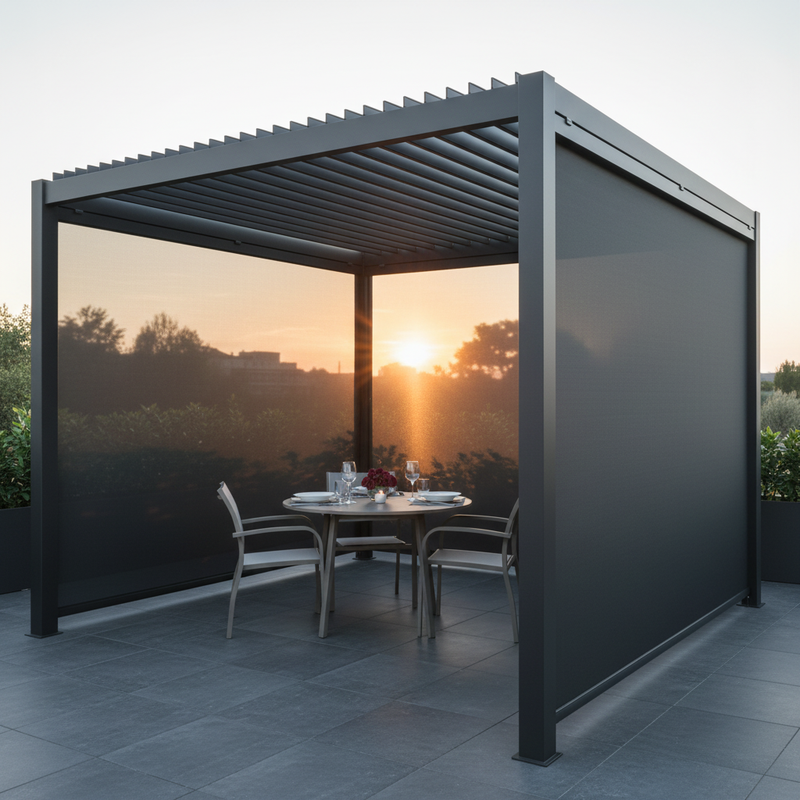 Tenda Oscurante Autoavvolgente Textilene 3m Antracite – Hotel Boutique Cena Due Rosa Scura