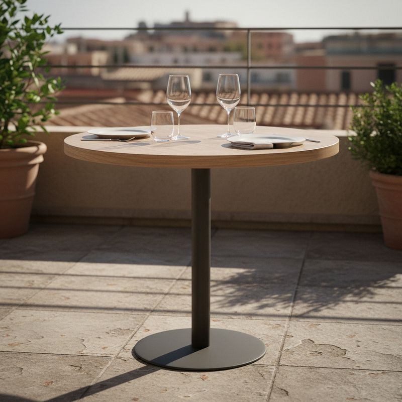moia greenwood moia greenwood basamento tavolo tondo in acciaio antracite d 40 cm 95 kg base con tubo d 60 mm design moderno ean 8013054838712