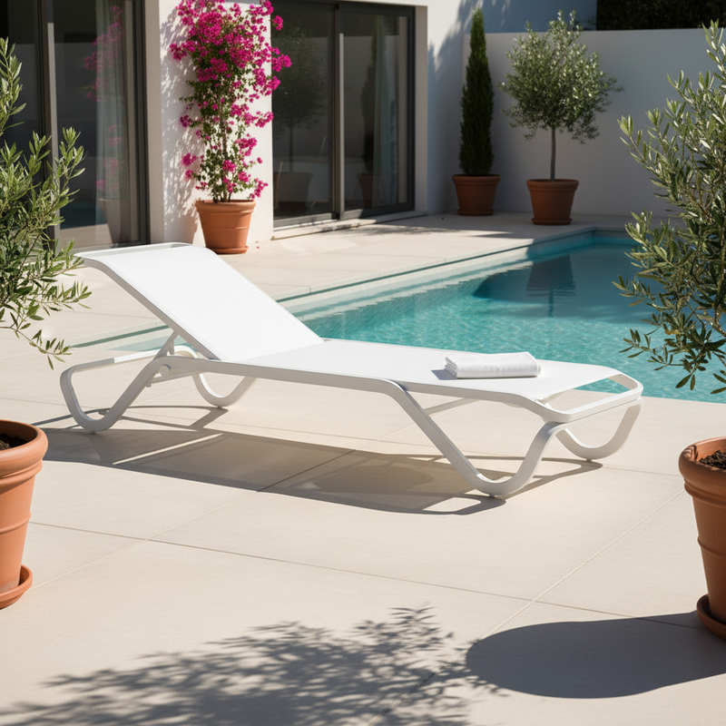 moia greenwood moia greenwood lettino vieste in alluminio e textilene bianco lettino outdoor impilabile design moderno ean 8013054838897