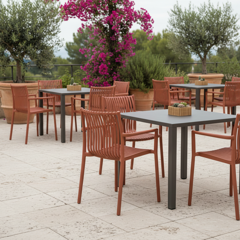 moia greenwood moia greenwood sedia poltrona siena in polipropilene mattone a listelli sedia outdoor impilabile resistente uv ean 8013054838422