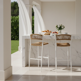 moia greenwood moia greenwood sgabello milano contract in alluminio bianco con corda paglia sgabello outdoor design moderno ean 8013054832987