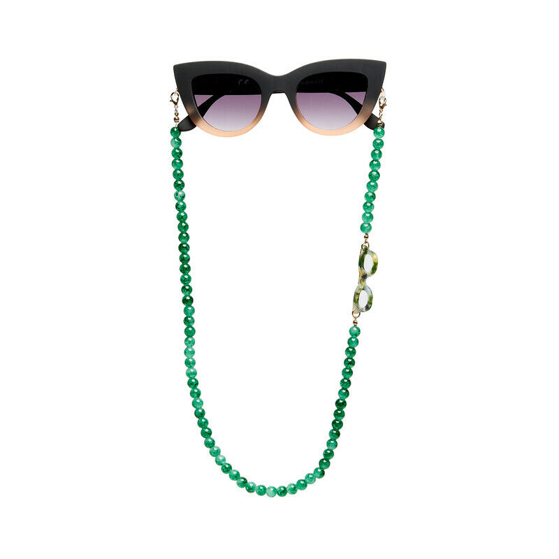 okkia okkia collana bijoux con palline in vetro per occhiali e mascherina colore emerald ean 8056211376047