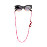 okkia okkia collana bijoux con palline in vetro per occhiali e mascherina colore rose quartz ean 8056211376054