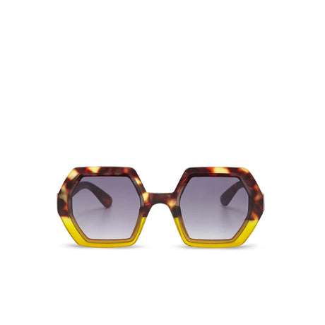 okkia okkia occhiale da sole premontato esagonale mod emma havana yellow ean 8055773193864