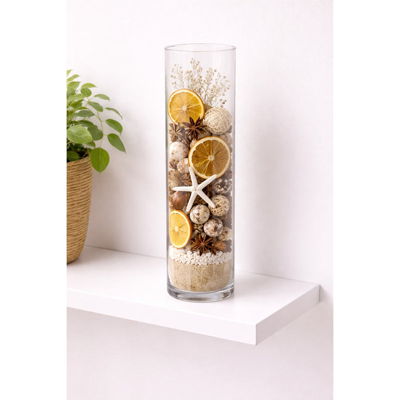 regalo italiano regalo italiano vaso in vetro lyon d 12 cm h 50 cm vaso decorativo moderno per fiori e arredo casa ean 8057586048539