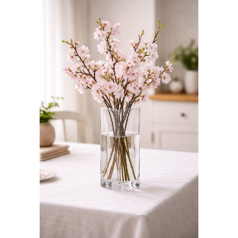 regalo italiano regalo italiano vaso in vetro rettangolare 8 x 8 cm h 25 cm vaso alto per fiori e arredo ean 8021785797765