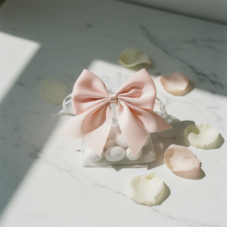 Fiocco in raso rosa 6x7cm Scotton per bomboniere, confezioni regalo e cerimonie. Elegante, versatile, CONF 12 PZ. ean 8007402367351