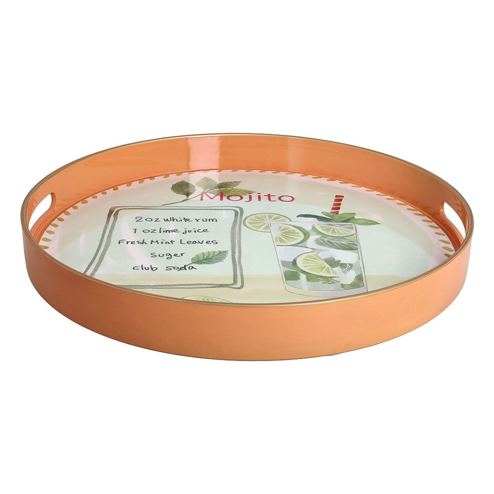 tognana tognana vassoio rotondo mojito serving summer time d 38 cm decorativo polipropilene arancione ean 8056444550337