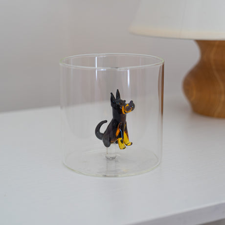 wd lifestyle wd lifestyle bicchiere vetro borosilicato cc 250 ml decoro pastore tedesco ean 8055035684093