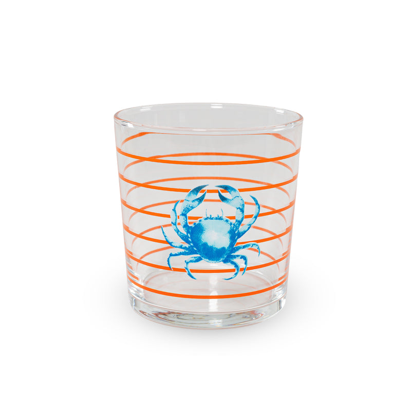 wd lifestyle wd lifestyle set 4 bicchieri in vetro 300 ml decoro mare con righe arancioni ean 8055035685298