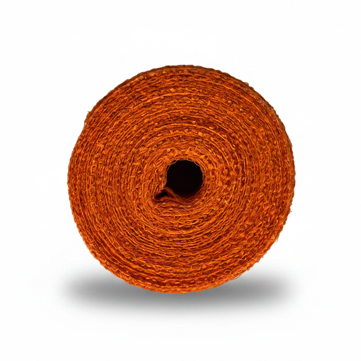 Nastro juta Arpimex arancio 5cm 18mt, texture naturale rustica. Ideale per packaging, bomboniere e allestimenti eco - ean 8018318258459