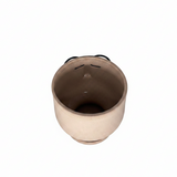 Vaso testa faccia uomo con occhiali in resina beige e nera. Decorazione originale, piccole piante e fiori. Arpimex, 15×15×16 cm, design moderno. ean 8018318502125