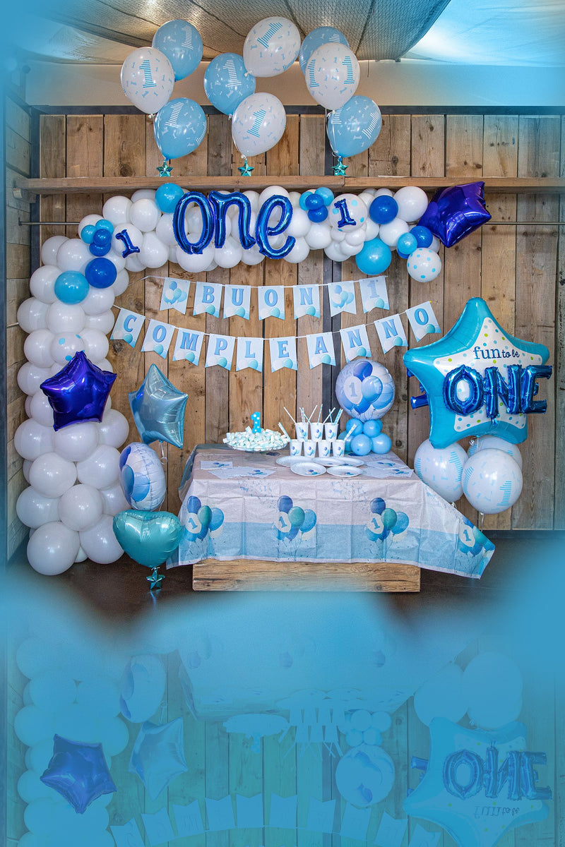 bigiemme bigiemme piatto carta d 18 cm 1 compleanno palloncini azzurro cf 8 pz ean 8054317181787