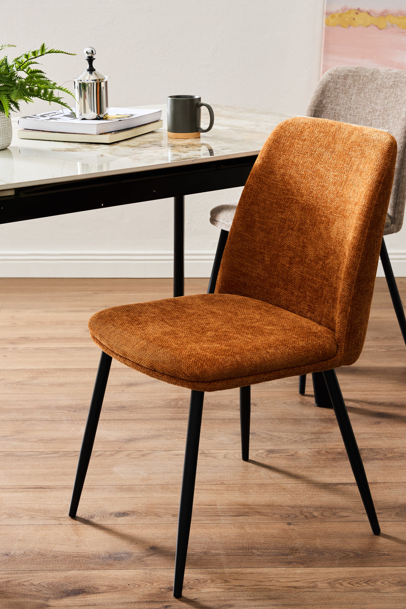 di mo di mo sedia tracy in tessuto color mattone 57x45x84 cm design moderno ean 8010402514809