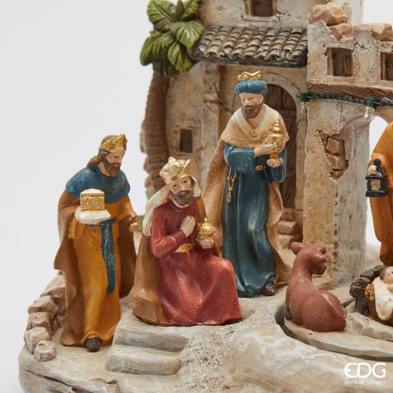 edg enzo de gasperi edg enzo de gasperi diorama presepe di natale h 225 cm l 34 cm l 18 cm musica movimento e led multicolor ean 8059824597311