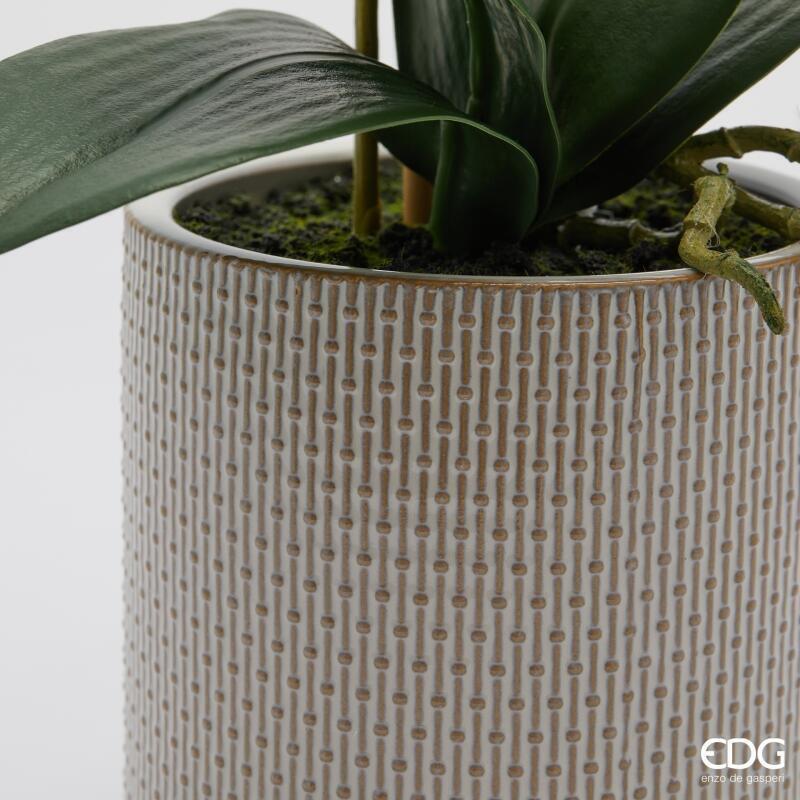 edg enzo de gasperi edg enzo de gasperi orchidea phalaenopsis x2 con foglie e vaso h 51 cm pianta artificiale bianco rosa ean 8059824513731