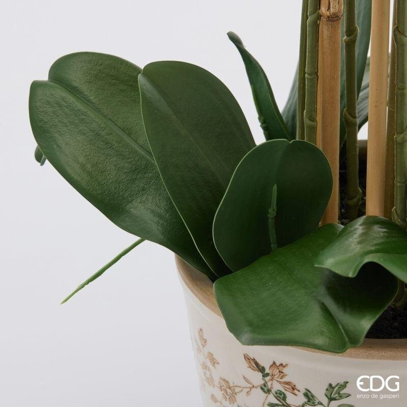 edg enzo de gasperi edg enzo de gasperi orchidea phalaenopsis x8 con bocciolo e vaso pianta artificiale h 90 cm verde ean 8059824669292