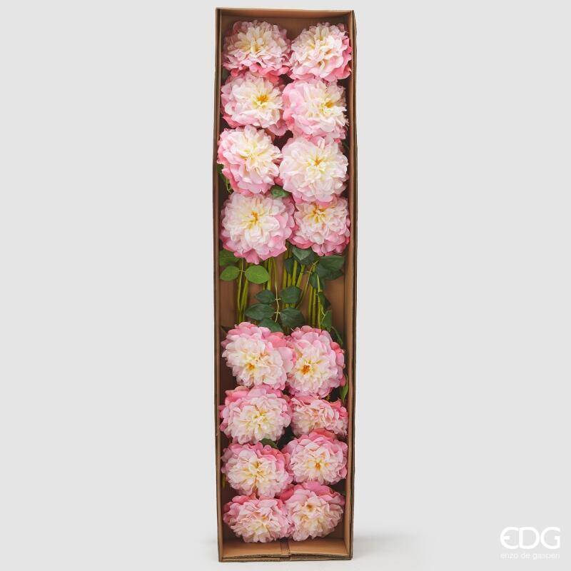 edg enzo de gasperi edg enzo de gasperi rosa jumbo ramo con foglie h 80 cm d 18 cm pianta artificiale colore crema rosa ean 8059824490421