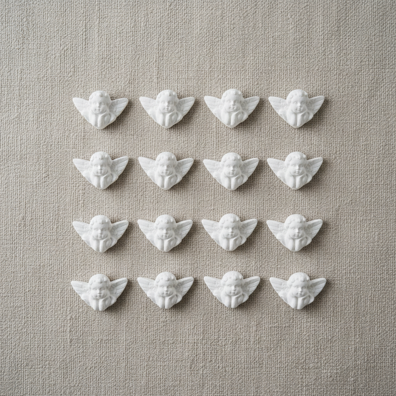Decora bomboniere e cornici con il gesso angelo Etm, bianco opaco, 3×1,5 cm, conf. 12 pz. Personalizzabile, pronto all'uso. 