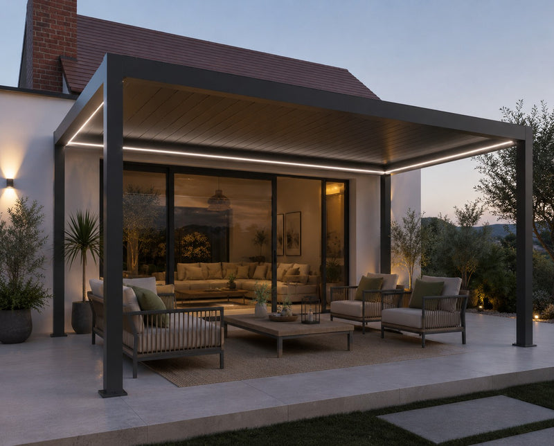 larcolaio larcolaio luci led in silicone 8x8 mm per pergola bioclimatica dimmer 3x6 m ean 8004944787791