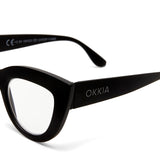okkia okkia occhiale da lettura mod claudia premontato gatto soft touch spring nero diottrie 2 50 ean 8055773192942