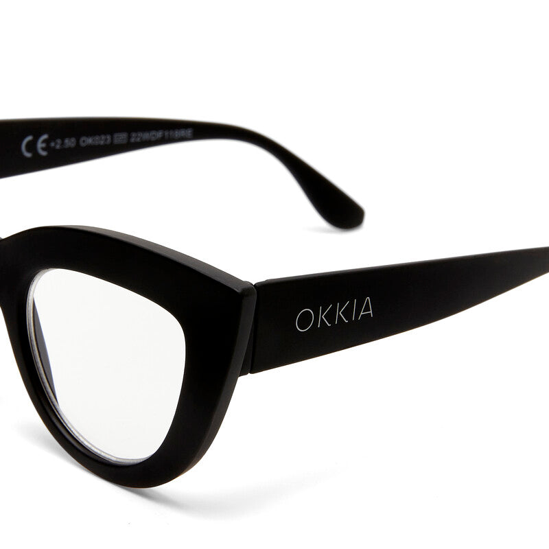 okkia okkia occhiale da lettura mod claudia premontato gatto soft touch spring nero diottrie 200 ean 8055773192935