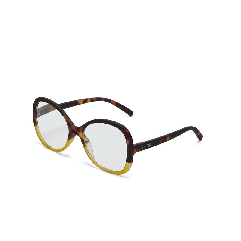 okkia okkia occhiale da lettura mod verona premontato butterfly soft touch spring anti luce blu havana giallo diottrie 1 50 ean 8056211374463