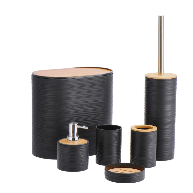 regalo italiano regalo italiano set bagno 6 pezzi plastica e bamboo ass accessori bagno moderni 1 pz ean 8057586207882