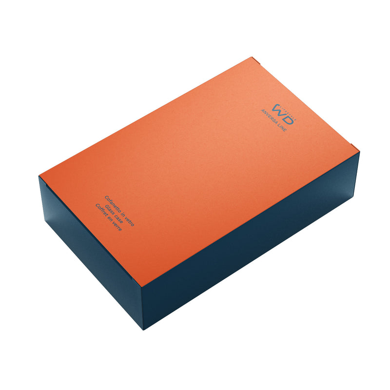 wd lifestyle wd lifestyle cofanetto in vetro 20 x 15 x 68 cm blu arancione ean 8055035680637