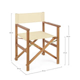 Sedia regista pieghevole outdoor: Bizzotto Noemi in acacia e tessuto écru idrorepellente, 52×59×83 cm. Elegante per terrazza e giardino.  ean 8051836214767