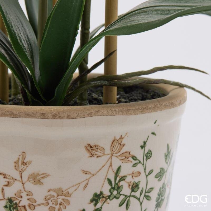 edg enzo de gasperi edg enzo de gasperi orchidea phalaenopsis x3 con bocciolo e vaso pianta artificiale h 65 cm verde ean 8059824669896