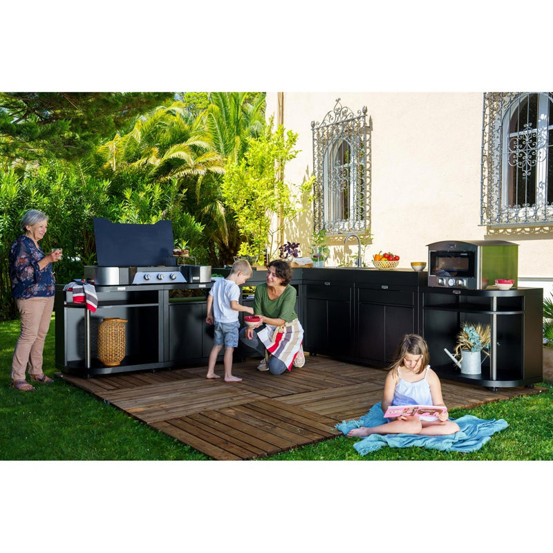 le marquier le marquier mobile cucina con lavabo e miscelatore integrato 80 x 55 cm nero modulo con lavello per plancha ean 3339380165793
