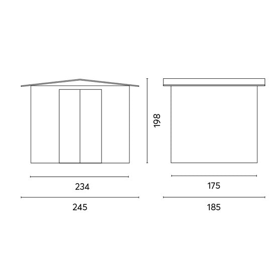 moia greenwood moia greenwood casetta da giardino a due falde 245 x 185 cm box ricovero attrezzi resistente per esterno ean 8013054832345