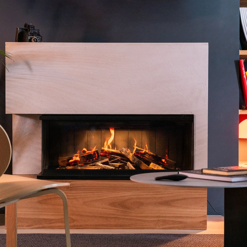 nobis nobis camino elettrico janus 90 senza ventilazione a led 4k fiamma olografica