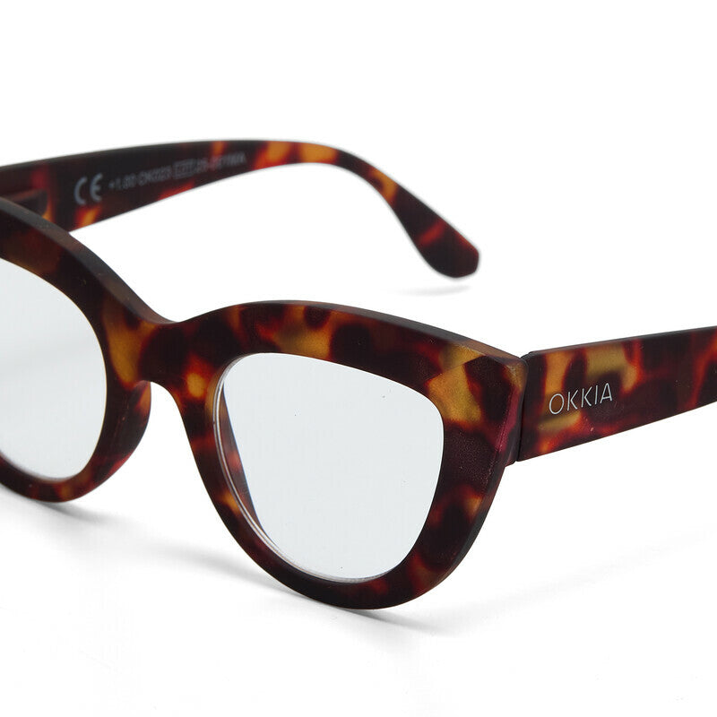 okkia okkia occhiale da lettura mod claudia premontato gatto soft touch havana diottrie 3 00 ean 8055773193109
