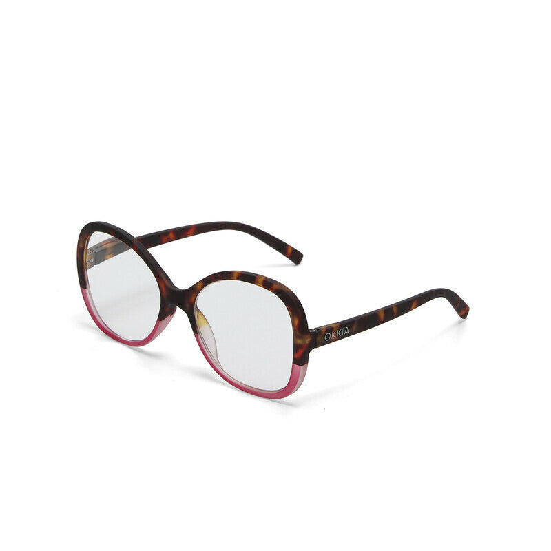 okkia okkia occhiale da lettura mod verona premontato butterfly soft touch spring anti luce blu havana pink diottrie 2 50 ean 8056211374432