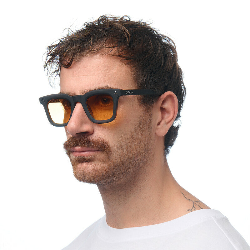 okkia okkia occhiale da sole premontato mod firenze soft touch black havana lenti yellow ean 8056211375712